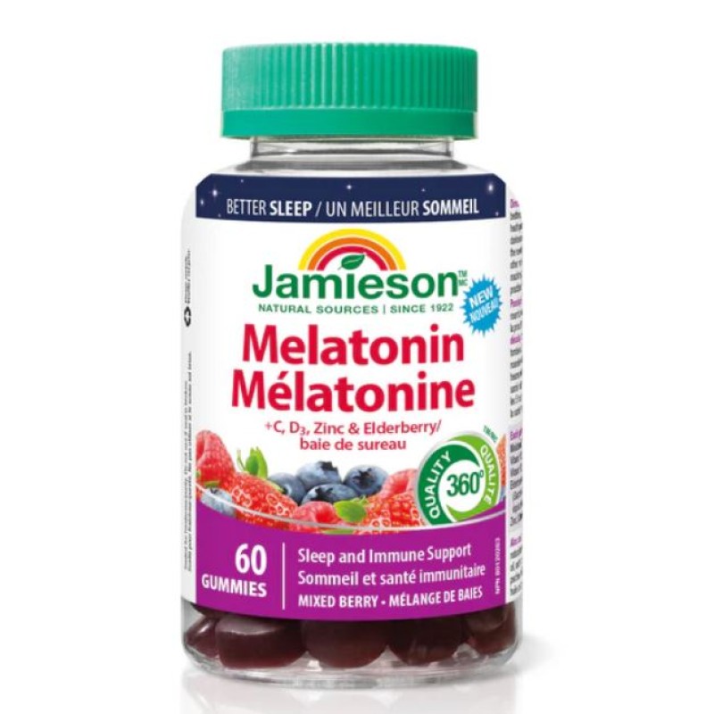 JAMIESON MELATONIN 5MG+IMMUNITY GUMMIES 60`S